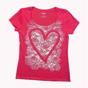 🆕 Old Navy Women's Red Heart Graphic Top
